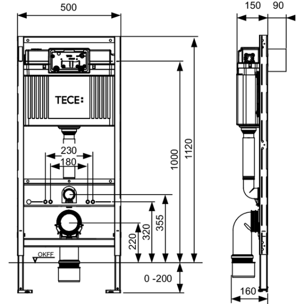 Инсталляция для унитаза Tece 9400401