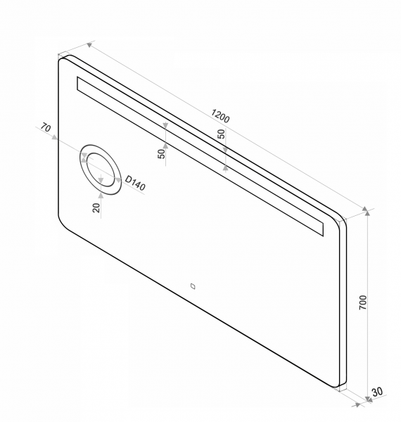 Зеркало Континент Fibra LED 120х70 с увеличительным зеркалом