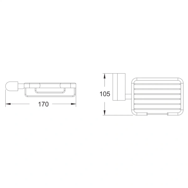 Мыльница Rose RG1704T, пепельный