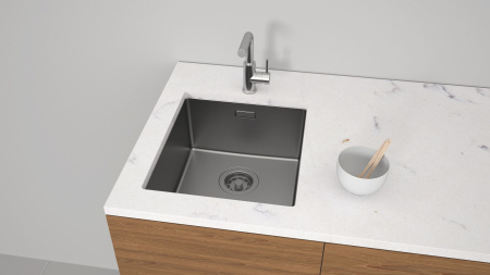 Мойка Paulmark YUNI 39 UNI YU39-GM 390х440х200 мм, нержавеющая сталь, воронёная сталь