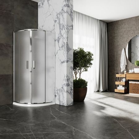 Душевой уголок Roxen Santi 55020-90C (90х90) стекла матовые/профиль хром