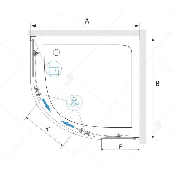 Душевой уголок RGW CL-54 32095488-11 80х80х185 см, хром