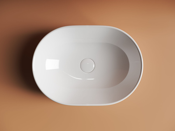 Умывальник чаша накладная овальная Ceramicanova Element 480*350*140мм, Белый, CN6019