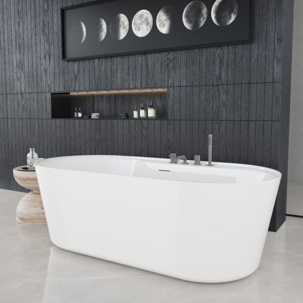 Ванна AQUAme акриловая отдельностоящая AQM3505GW-R