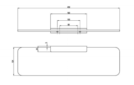 Стеклянная полка Villeroy&Boch Elements TVA15202400061