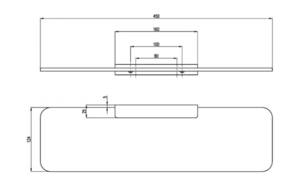 Стеклянная полка Villeroy&Boch Elements TVA15202400061