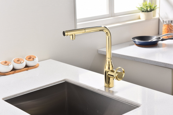 Смеситель для кухни Paulmark URBAN Ur213104-G, золото