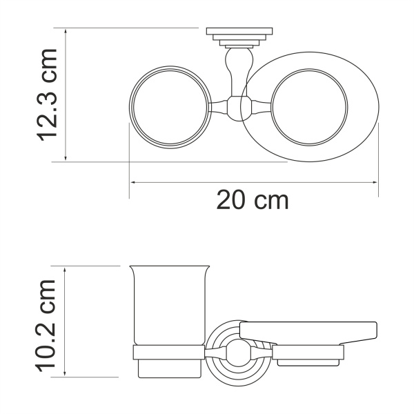 Держатель стакана и мыльницы WasserKRAFT Ammer K-7026