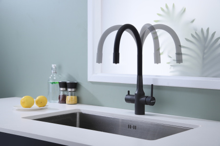 Смеситель для кухни Paulmark SALIX Sa213419-401, антрацит полностью