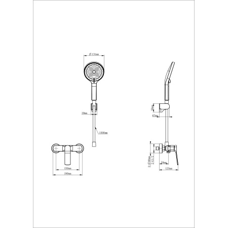 Смеситель для душа WONZON & WOGHAND, Черный матовый (WW-B2585-MB)