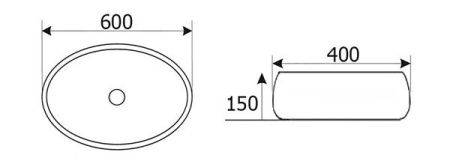 Умывальник Roxen Furia 570035 600х400х150