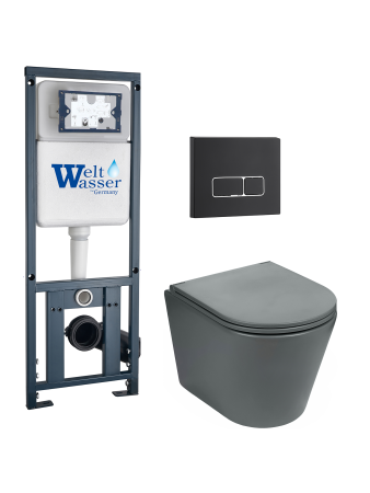 Комплект инсталляции с унитазом Weltwasser MARBERG 410 + SALZBACH 043 MT-GR + MAR 410 SE MT-BL