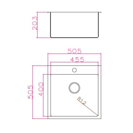 Кухонная мойка Grandex Aqua Elegance 400331, сатин