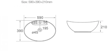 Раковина SantiLine SL-1022 59х39 белая