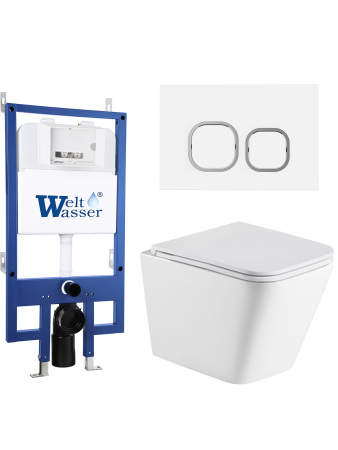 Комплект инсталляции с унитазом Weltwasser BAMBERG 545 + GELBACH 043 MT-WT + BAMBERG WT