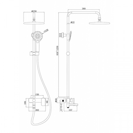 Душевая система Bravat Riffle F6336370CP-A-RUS