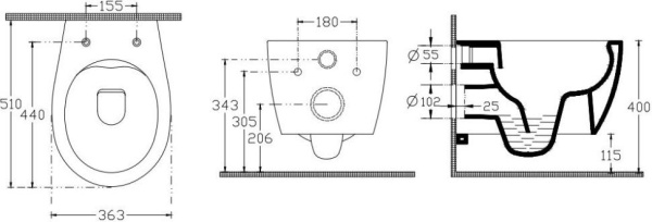 Унитаз ISVEA Sentimenti Neo подвесной 363*510*400 синий матовый 10AR02010SV-2Z