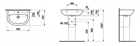 Умывальник Laufen Pro B 8149524001041 60x42x17