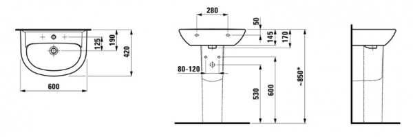 Умывальник Laufen Pro B 8149524001041 60x42x17