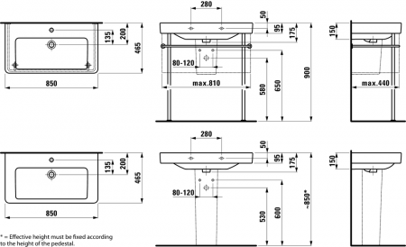 Умывальник Laufen Pro S 8139654001041 85x46x9