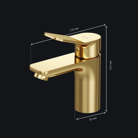 F85A02199 X-Joy Смеситель для умывальника AM.PM излив 100 мм, золото