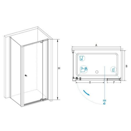 Душевой уголок RGW PA-44 (PA-02 + Z-050-1) 41084408-011 100х80х185 см, хром