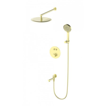 Душевая система с термостатом встраиваемая WONZON & WOGHAND, Брашированное золото (WW-88929010-BG)