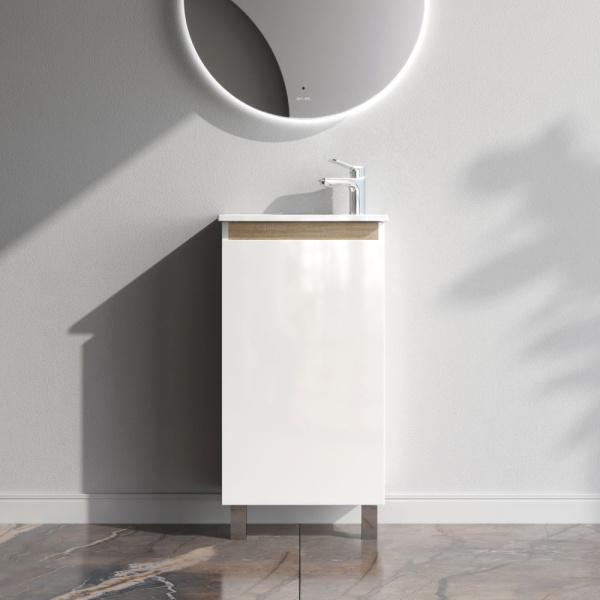 M85AFSX0451WG X-Joy База под раковину AM.PM, напольная, 45 см, 1 дверца, белый глянец