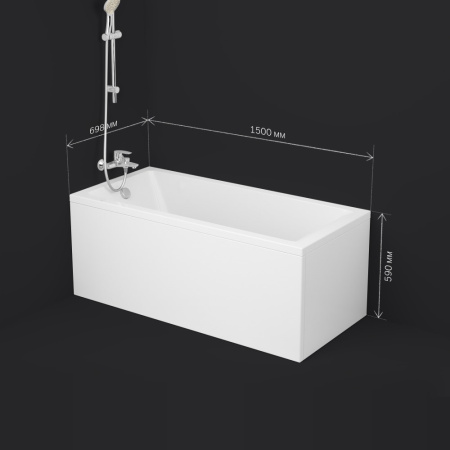 W93A-150-070W-A Gem Ванна акриловая AM.PM 150x70 см
