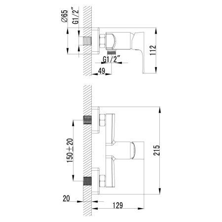 Смеситель Lemark Plus Factor LM1603C для душа