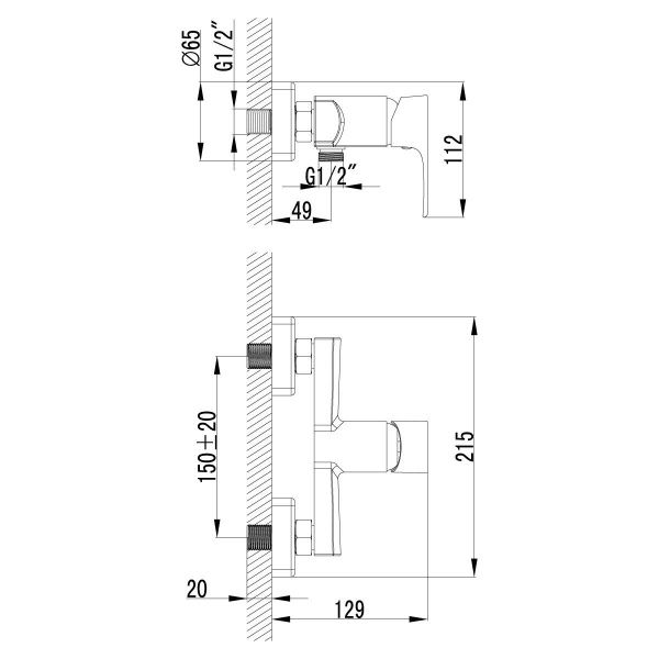 Смеситель Lemark Plus Factor LM1603C для душа