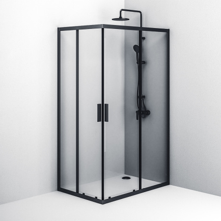 W93G-404-120280-BT Gem S Twin Slide Душевое ограждение AM.PM 120x80, профиль черный мат