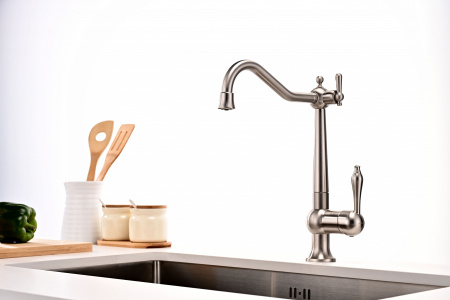 Смеситель для кухни Paulmark RETRO Re213226-NI, никель