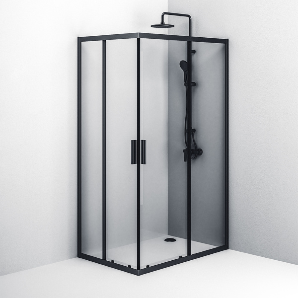 W93G-404-120280-BT Gem S Twin Slide Душевое ограждение AM.PM 120x80, профиль черный мат
