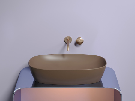 Умывальник чаша накладная овальная Ceramicanova Element 600*380*138мм, Темно-коричневый матовый, CN6049MDB