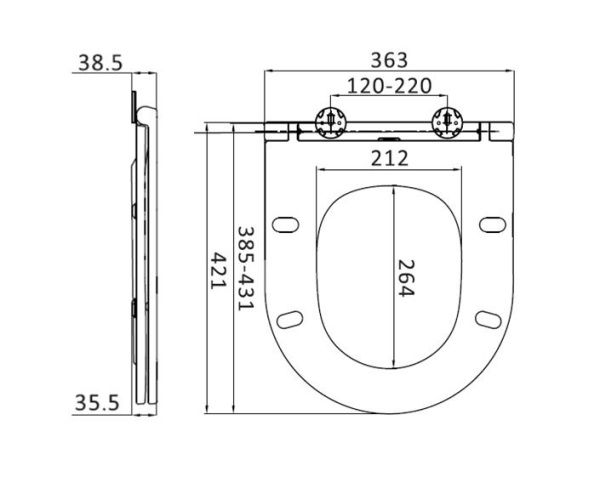 Сиденье для унитаза AM.PM Spirit 2.0 C707857WH с микролифтом, быстросъемное