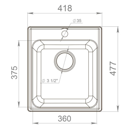 Кухонная мойка Reflection Quadra RF0243GR, серый