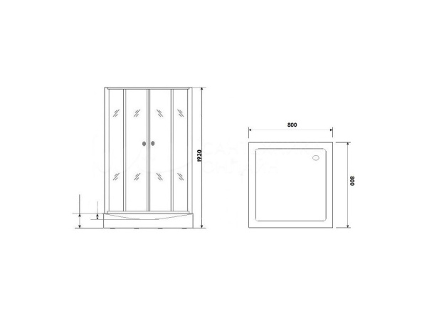 Душевой уголок PARLY ZQ121B-R 120х80х195см с поддоном