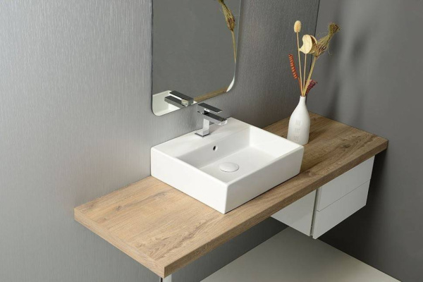 Раковина накладная ISVEA Purita прямоугольная 50см цвет белый 10PL50050SV