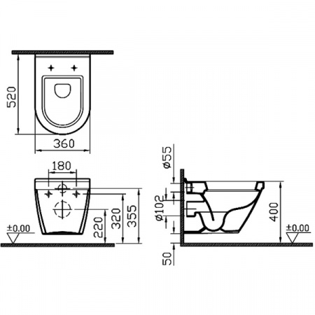 Унитаз подвесной VitrA S50 5318B003-0075