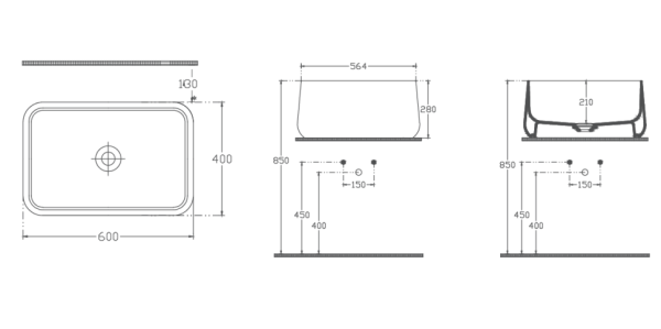 Раковина накладная ISVEA Allegro 60 цвет антрацит матовый 10AL66060-2C