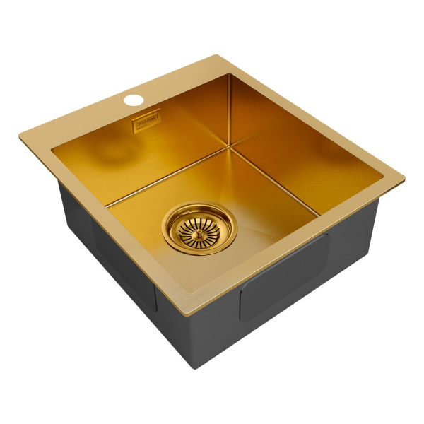 Мойка Paulmark KRONER 45 PM214551-BG 510х450 ммх200 мм, нержавеющая сталь, брашированное золото