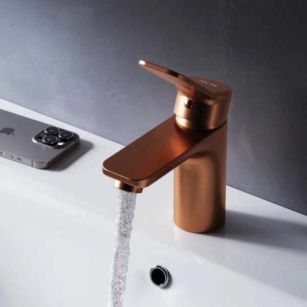 F85A02144 X-Joy Смеситель для умывальника AM.PM излив 100 мм, роз. золото