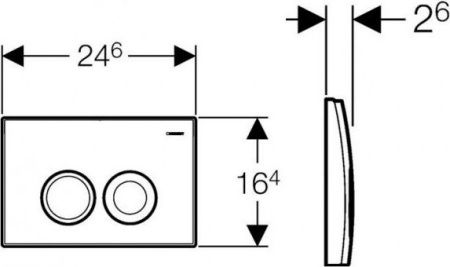 Смывная клавиша Geberit Delta25 115.125.11.5, пластик, для двойного смыва, белый глянец