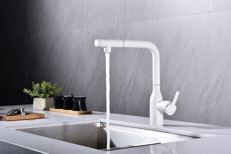 Смеситель для кухни Paulmark VIPER Vi213105-431(WH), белый матовый