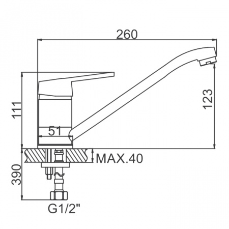 Смеситель для мойки Ledeme H68-B L4268-B