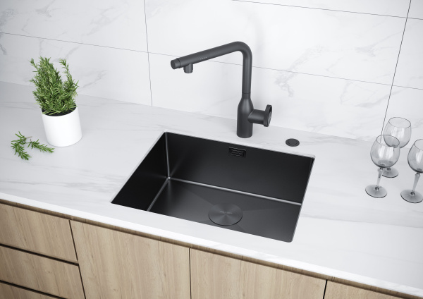 Мойка Paulmark NEXT 54 UNI PM215444-MBN 440х540х200 мм, нержавеющая сталь, матовый черный