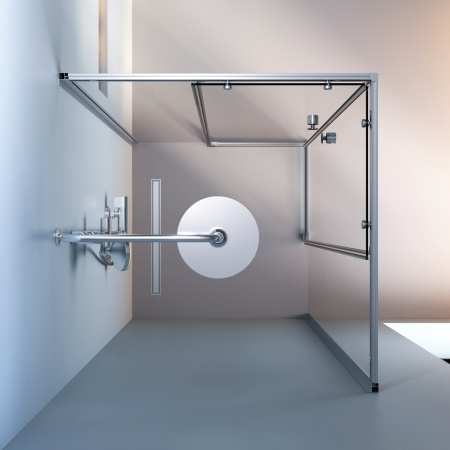 W94G-403-9090-MT Душевое ограждение AM.PM X-Joy Square Slide 90х90, мат хром, прозрачное