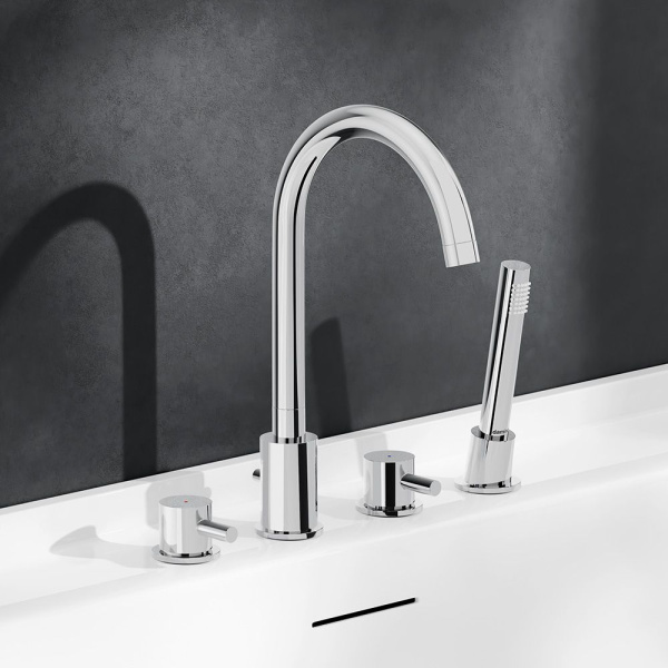 360400000 Scandinavian Pure Смеситель на борт ванны AM.PM, четырёхсекционный, хром