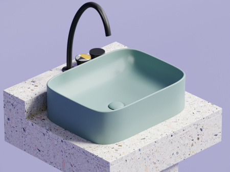 Умывальник чаша накладная прямоугольная Ceramicanova Element 505*380*150мм, зеленый матовый, CN6052MLG